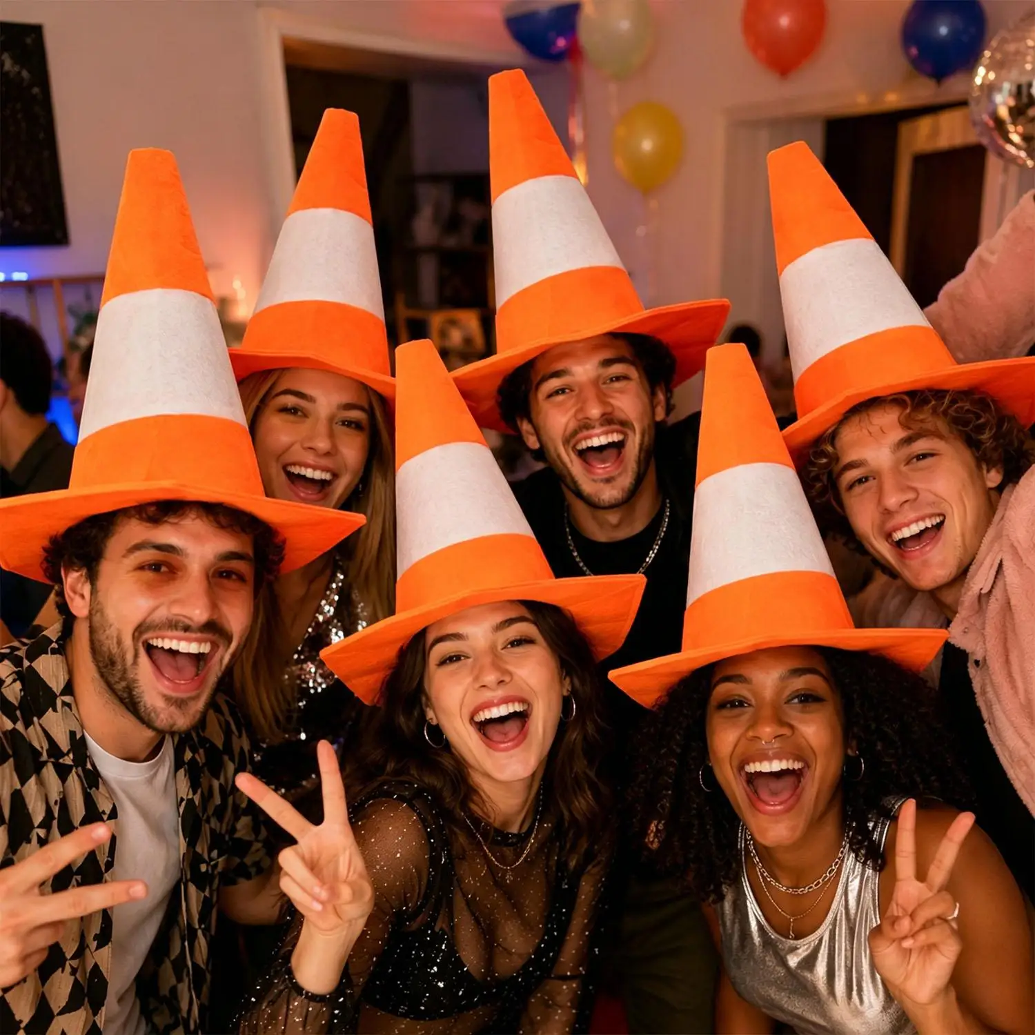 Party Hat Cone - 1/3/5 Stück Lustiger Faltbarer Verkehrskegel-Partyhut Kostüm