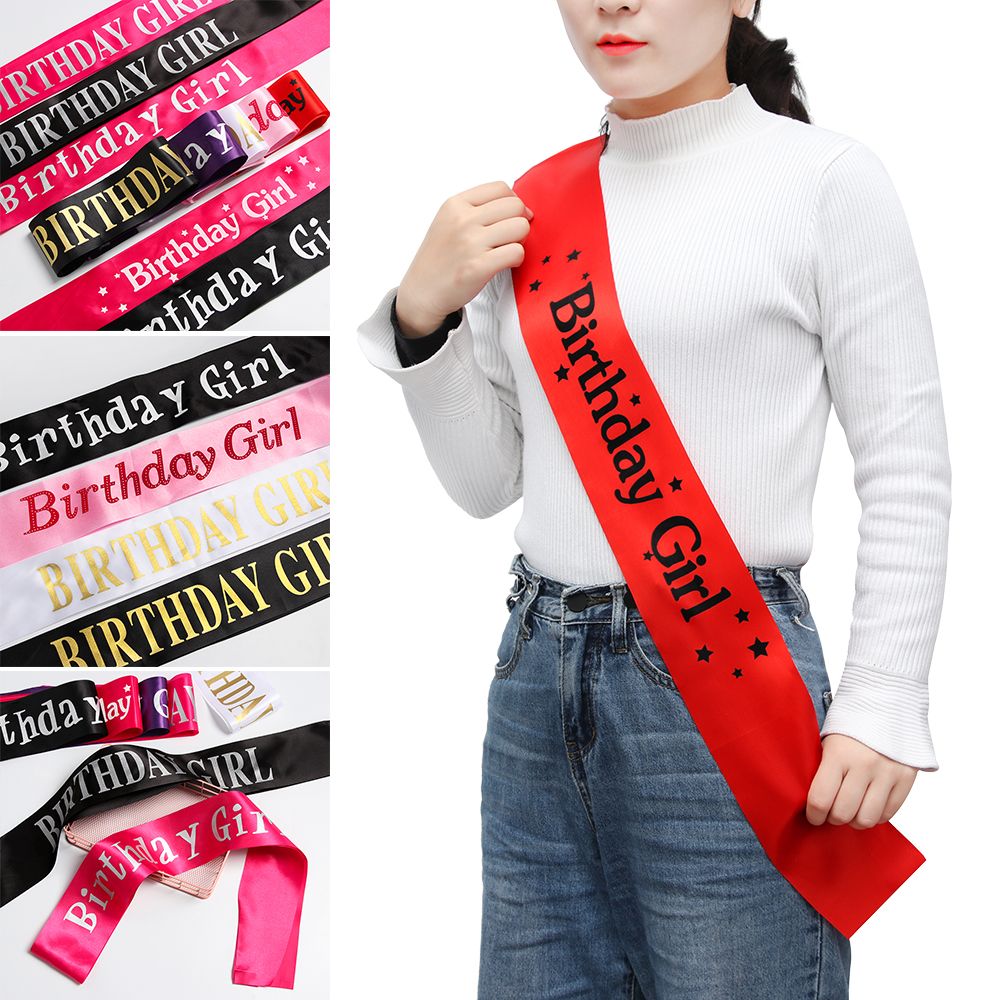 Birthday Sash Glitter - Geburtstagsmädchen, glitzernde Satin-Schärpe, Bänder, Geburtstags-Schultergürtel, alles