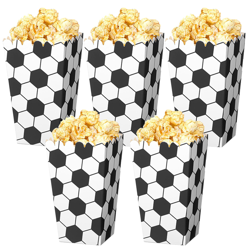 Event Party Box - 6/18 Stück Fußball-Popcorn-Boxen, Fußball-Partygeschenk-Leckerli-Box für Sportthema