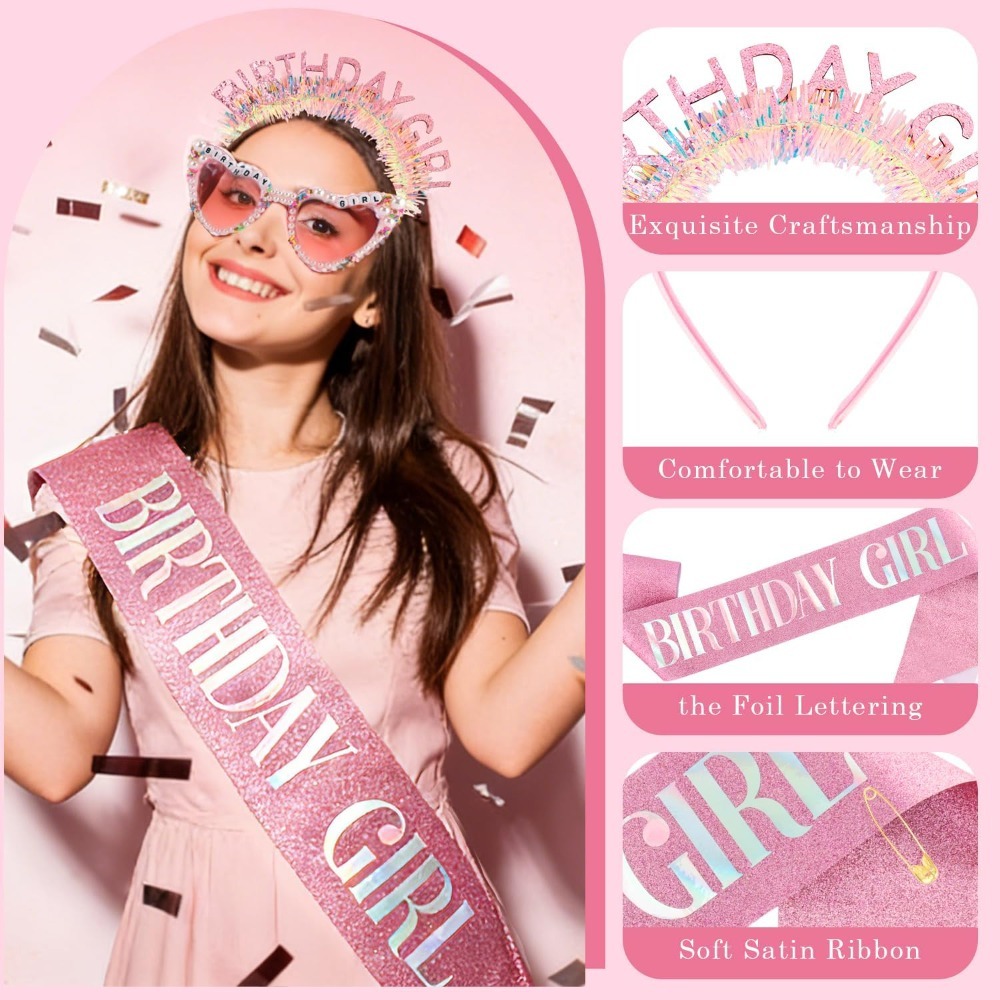 Geburtstagsmädchen-Schleife, G – Birthday Sash Glitter Bewertung und Preis