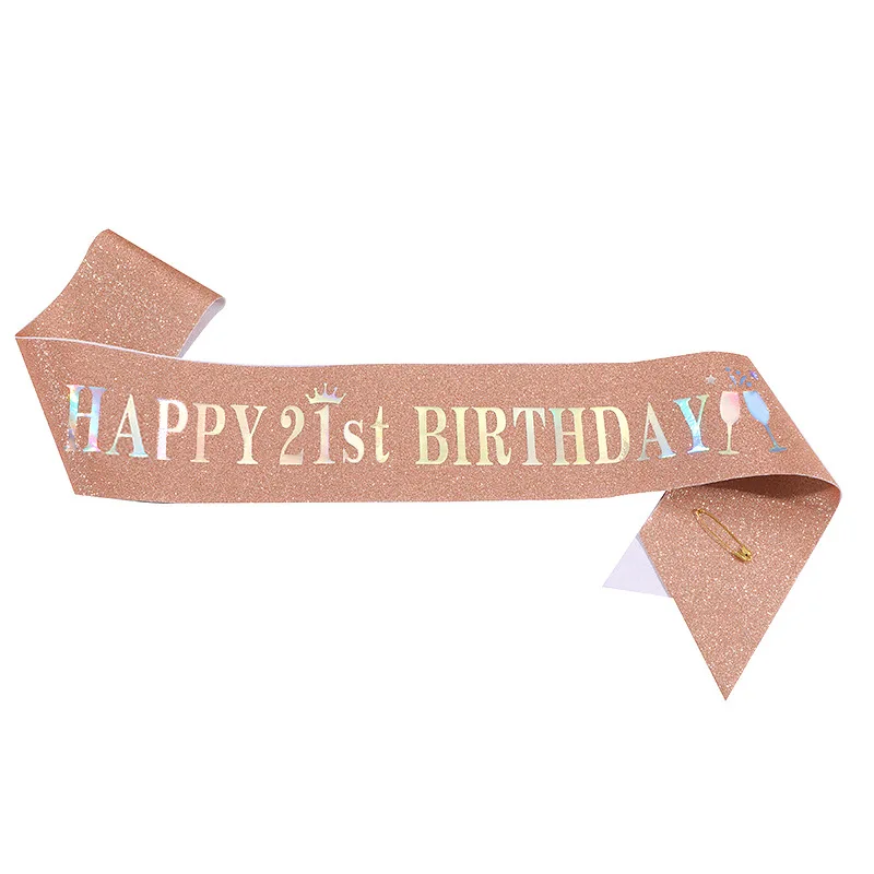 Happy 10. 13. 16. 21. 30. 40.  – Birthday Sash Glitter Bewertung und Preis