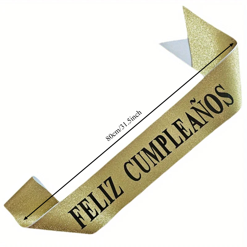 Goldglitzernde Feliz Cumpleaño – Birthday Sash Glitter Bewertung und Preis