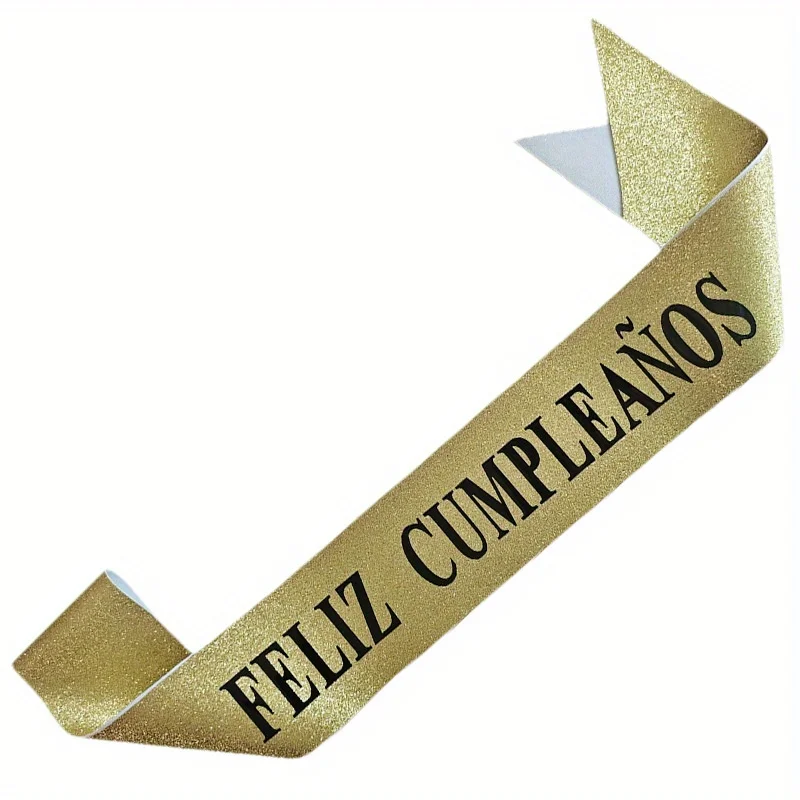 Goldglitzernde Feliz Cumpleaño – Birthday Sash Glitter Bewertung und Preis