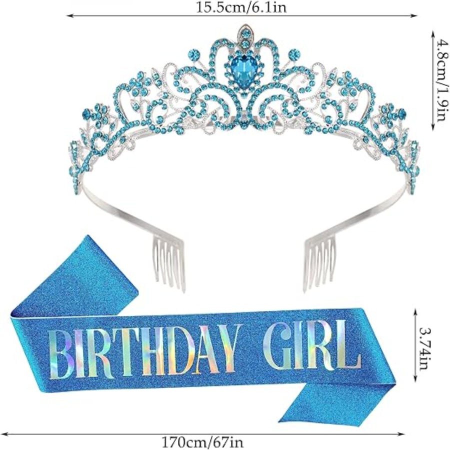2-teiliges Set mit Strass-Kris – Birthday Sash Glitter Bewertung und Preis