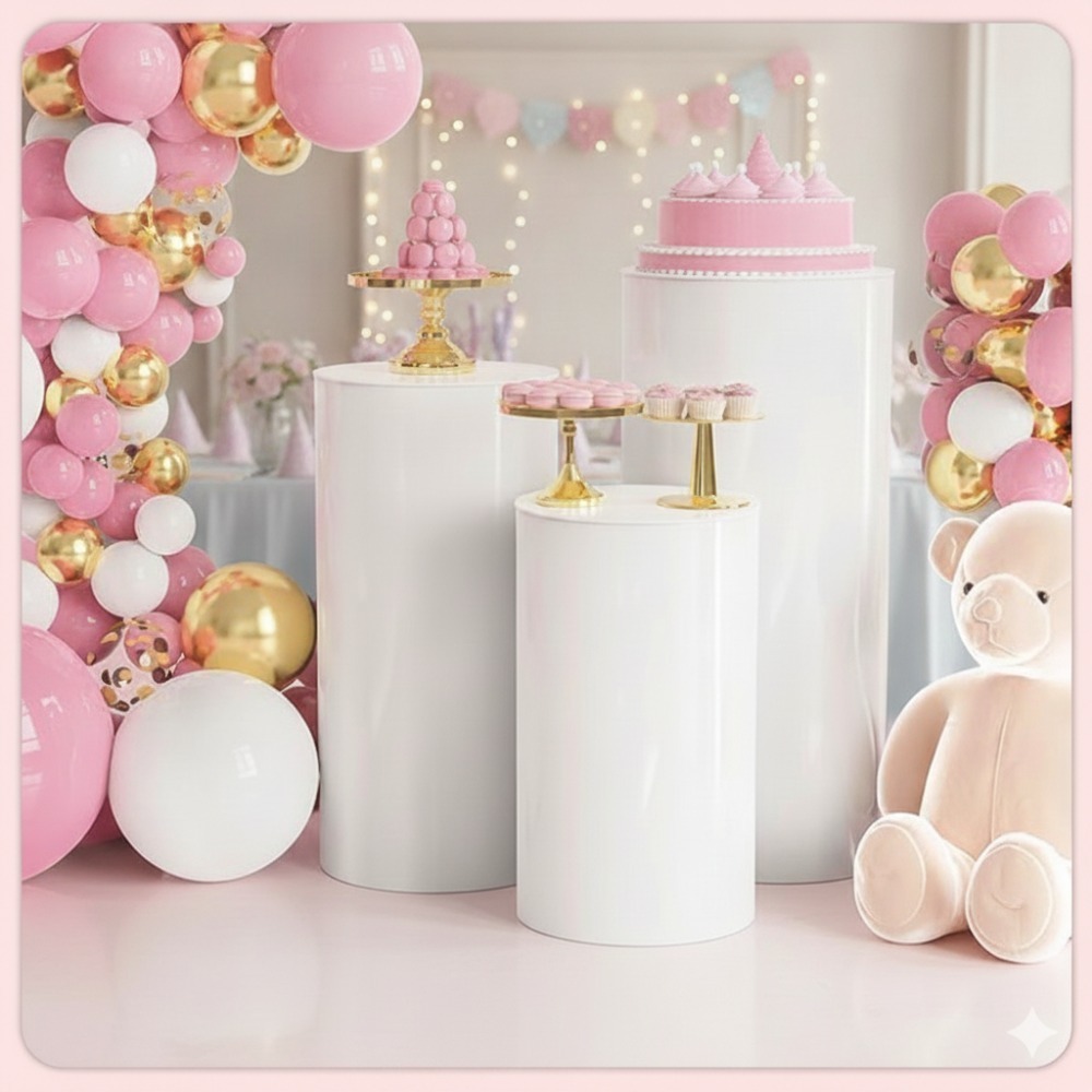 3/5 Stück Weiße Zylinderförmig – Dessert Table Backdrop Bewertung und Preis