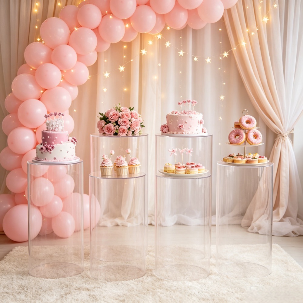 3/5 Stück Weiße Zylinderförmig – Dessert Table Backdrop Bewertung und Preis