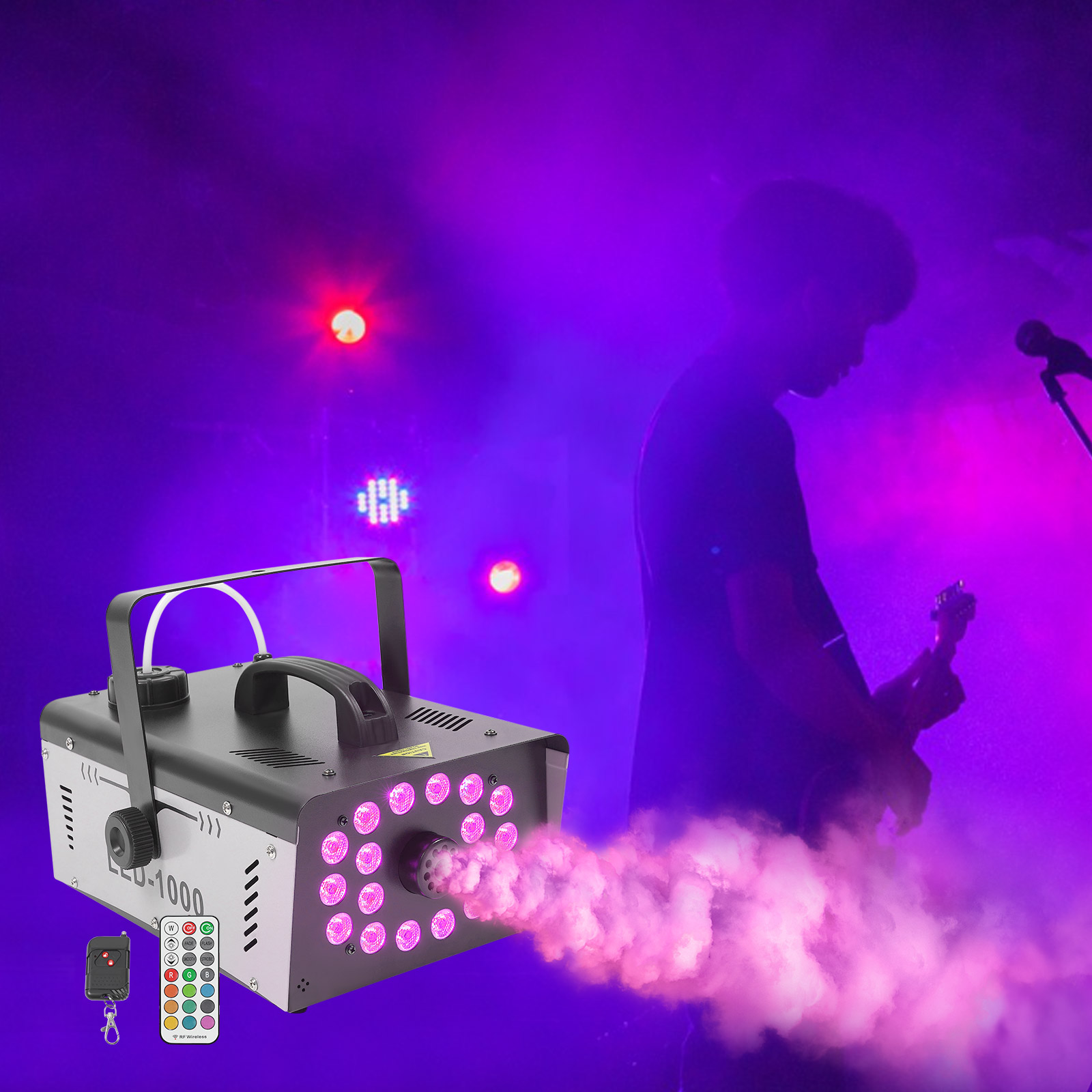 Nebelmaschine 1000W 18 LED Büh – Event Party Dj Bewertung und Preis