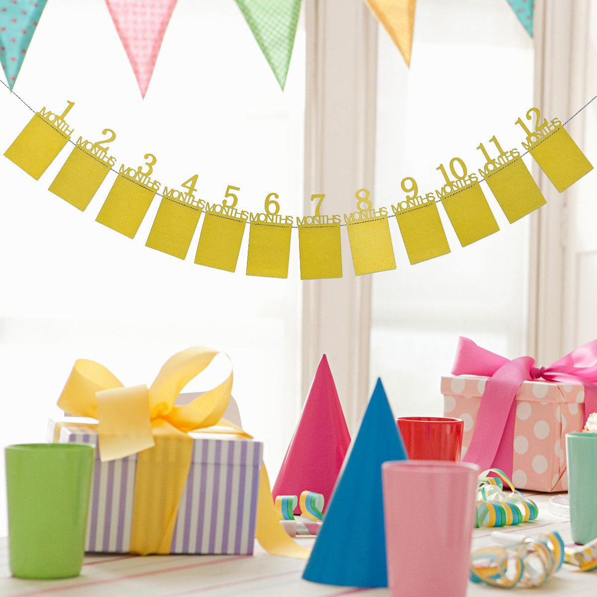 12-Monats-Gold-Baby-Geburtstag – Party Banner Gold Bewertung und Preis